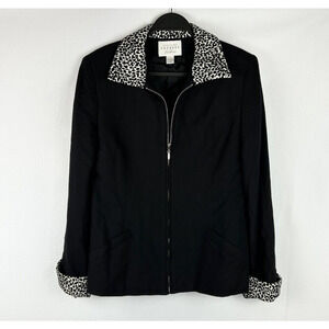 Express Black Blazer with Animal Print Accents
